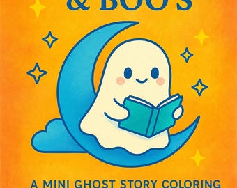 Cozy Ghost Coloring Book: Halloween Line Art (Digital Download)