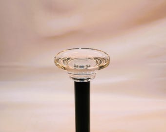 Sculpted Crystal Curtain Rod Finial – Modern Drapery Hardware