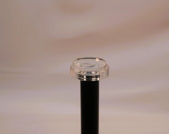 Clear Crystal Curtain Rod Finial | Modern Disc Drapery Hardware