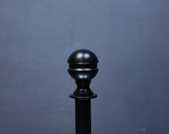 Modern Sphere Curtain Rod Finial – Minimalist Ball End Cap, Solid Metal Drapery Hardware