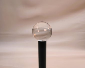 Crystal Curtain Rod Finial - Avalon Clear Sphere Endcap