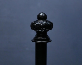 Traditional Curtain Rod Finial – Antique European Ball Design, Solid Metal Drapery Hardware