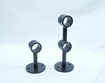 Heavy Duty Circular Curtain Rod Bracket – Single or Double Rod Support, Modern Wall Mount Drapery Hardware