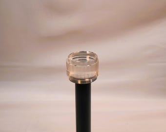 Clear Crystal Curtain Rod Finial | Banded Cylindrical Design