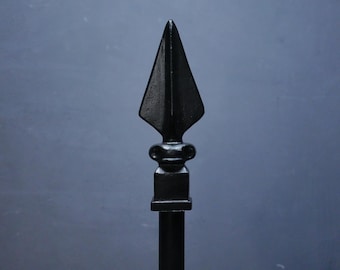 Gothic Spear Curtain Rod Finial – Medieval European Iron Drapery Hardware End Cap