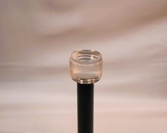 Clear Crystal Curtain Rod Finial | Modern Textured Drapery Hardware