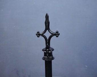 Vintage Gothic Spear Curtain Rod Finial – Traditional Iron Look | Ornate Decorative Finial for Custom Drapery Rods