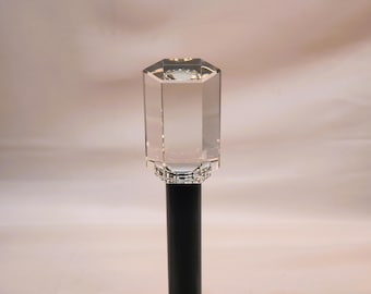 Crystal Curtain Rod Finial – Modern Geometric Column Endcap