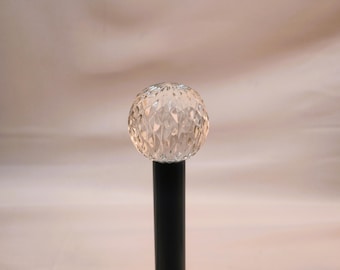 Crystal Curtain Rod Finial - Diamond-Cut Sphere, Luxury Window Hardware