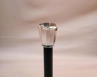 Faceted Crystal Curtain Rod Finial – Modern Drapery Hardware