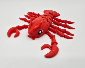 3D Printed Flexi Lobster Toy – Articulated Lobster – Kawaii Fidget