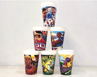 Ensemble de 6 gobelets en plastique de collection McDonald's, motif Grimace Football, 470 ml