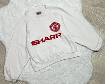 Sudadera vintage para niño del Manchester United (temporada 1986-1987), talla 10/11 años