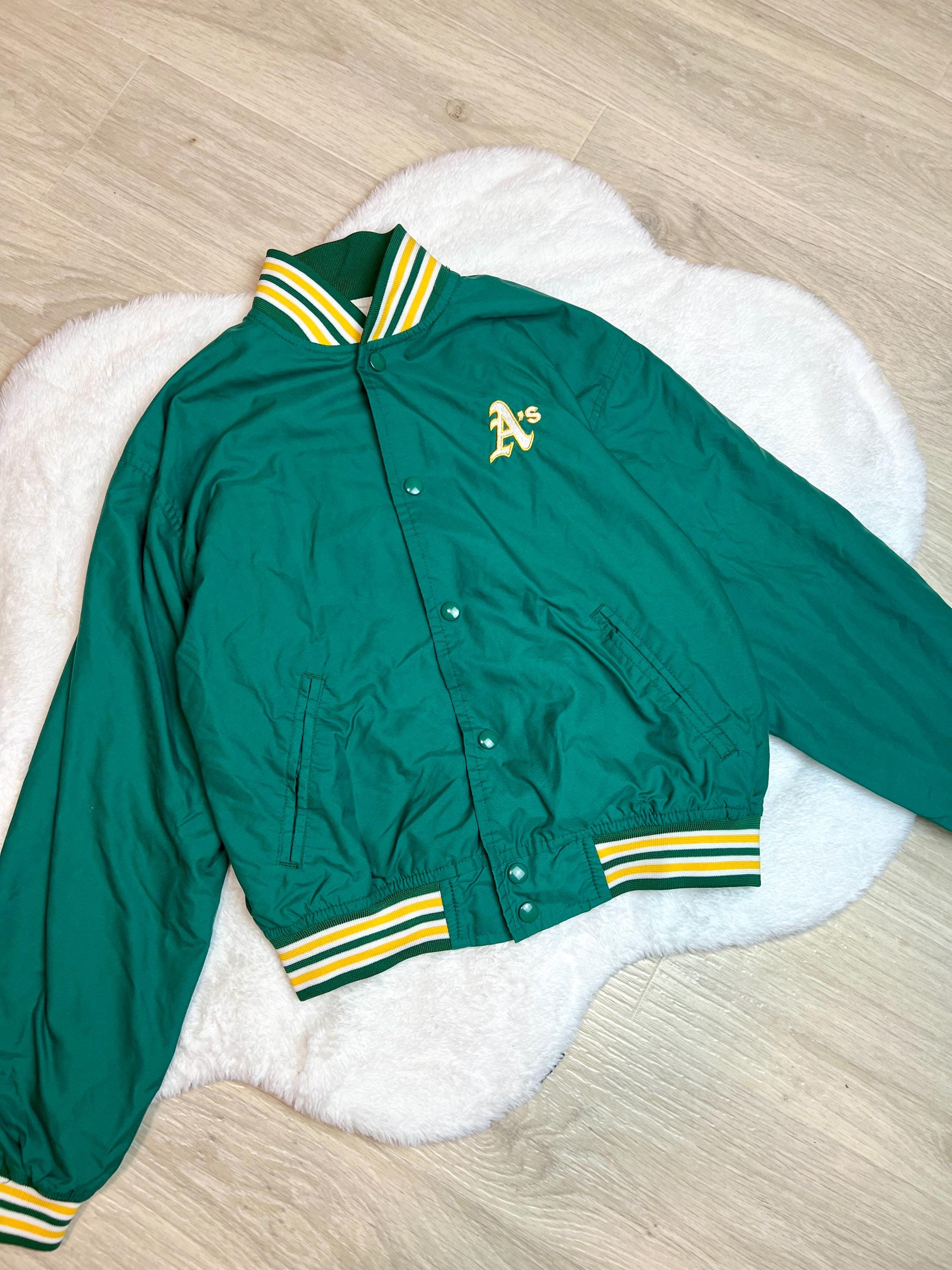 Veste Vintage Starter Style Chalk Line - Oakland Athletics, Taille XL, Vert - Occasion Rare