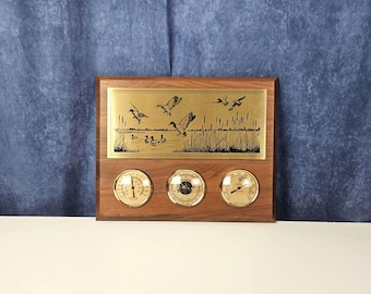 Estación meteorológica Highline West con temática de patos vintage, temperatura, barómetro e higrómetro