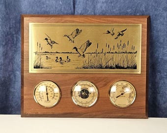 Vintage Duck Theme Highline West Weather Station Temperature Barometer Hygrometer