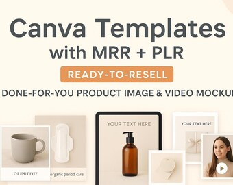Mega Bundle de maquettes Etsy : plus de 1 100 modèles Canva avec MRR + DPP