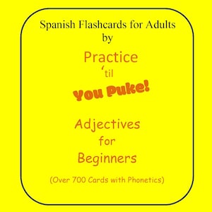 Spanish Flashcards Adults-Adjectives | Adult Education | Beginners Level