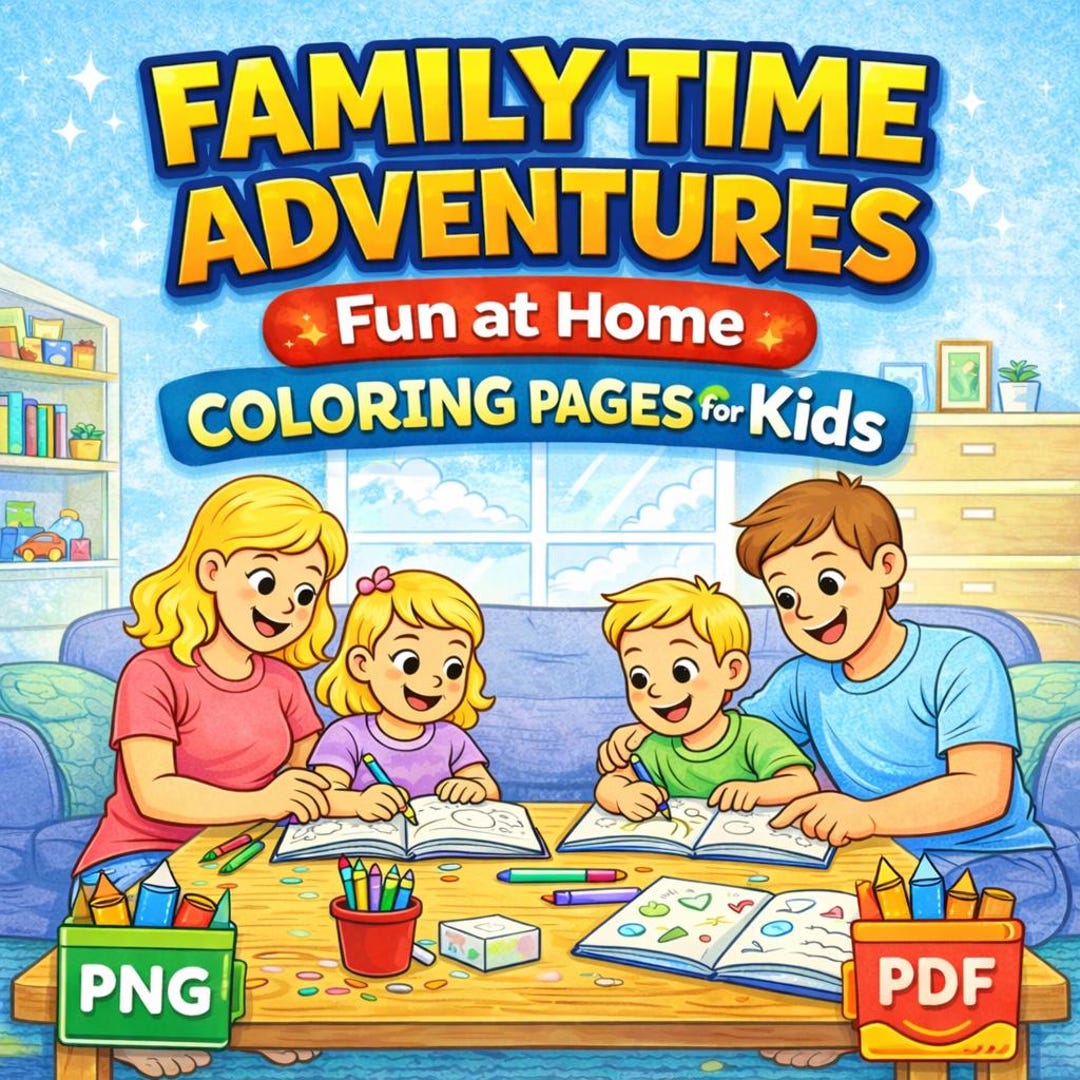 Kids Color Sheets.pdf Kids Coloring Pages PDF PNG, Family Fun at Home, iPad Digital Download ...
