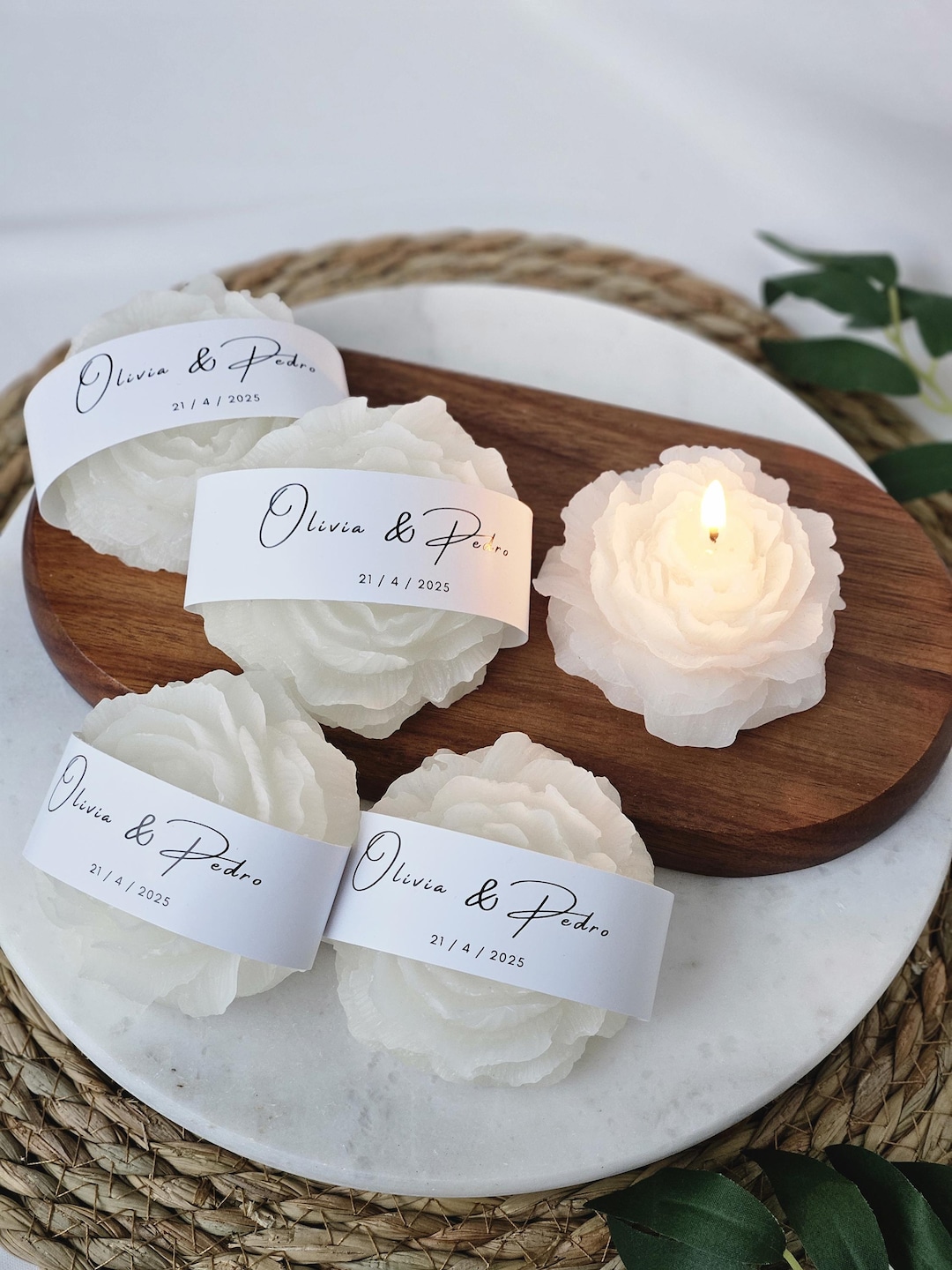 Personalized Peony Candle Favors in Bulk for Wedding Guest Gifts and ...