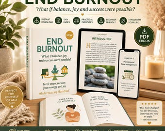 End Burnout Ebook, Practical Recovery Workbook, Stress And Anxiety Relief | Printable PDF | 10-Step Self-Care Plan