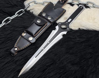 Handmade Persona 5 Joker Knife | D2 Steel, Leather Sheath