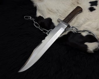 Handgemaakte Rob Zombie Halloween II bowie-mesreplica met leren schede, Michael Myers-mes