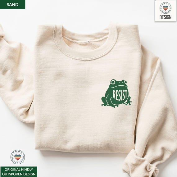 Frog Resist Sweatshirt, Political Protest Crewneck, Free Speech Activist Top, Human Rights Apparel, Progressive Gift