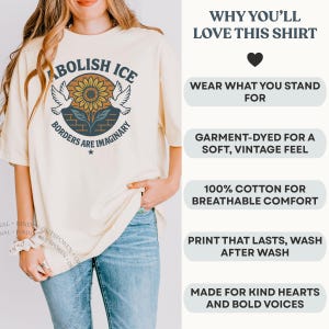 Abolish ICE Shirt: Comfort Colors Protest Tee, Liberal Activist T Shirt, Immigration Rights Gift image 5