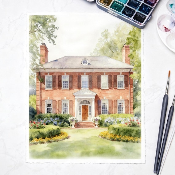 Home Portrait, House Painting, Housewarming Gift, Our First Home Sign, Home Sweet Home Sign, Watercolor Home, House Portrait, Realtor Gift