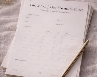 Scheda per la formula del profumo fai da te stampabile / Foglio di lavoro per la miscelazione delle fragranze in PDF / Crea il tuo profumo / Strumento per profumieri / Download immediato