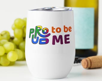 Pride Wine Tumbler – LGBTQ Rainbow Stainless Steel Insulated Cup