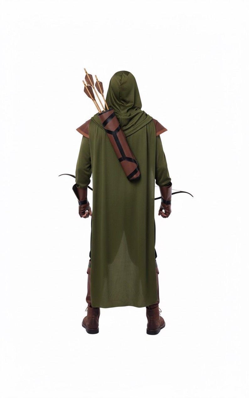 Carquois D'Archer LARP / Costume - Vert Et Noir - Taille Unique - Reproduction