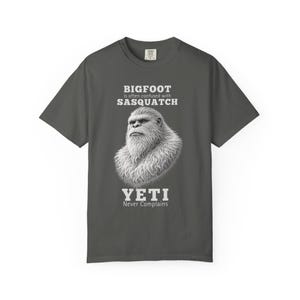 Camiseta Bigfoot Comfort Colors Cotton Tee Sasquatch Yeti Never Complains imagen 4
