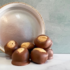 Buckeyes Peanut Butter Chocolate Candy, Holiday Gift, Fudge Balls, Wedding Cookie Table, Ohio Buckeyes, Gourmet Milk Chocolate Peanut Butter