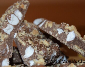 S'MORES Chocolate Bark Candy Campfire favorite,  Teacher’s Sweet Treat, Homewarming Gift,  Wedding Favor, Holidays 8 ounce bag