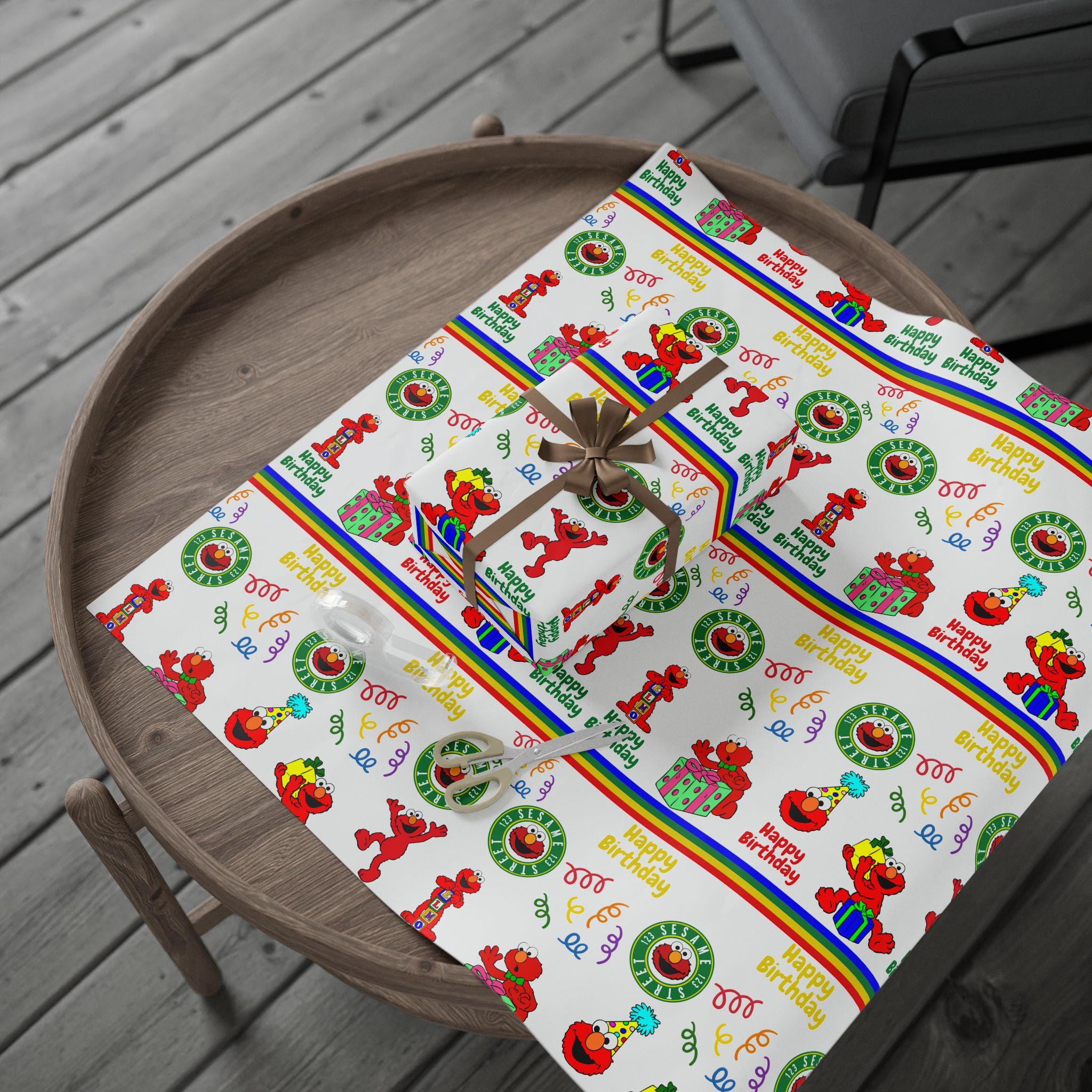 Elmo Wrapping Paper Sesame Street Birthday Wrapping Paper, Elmo Gift Wrap - Etsy