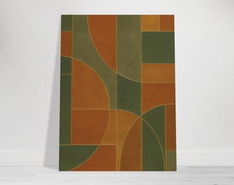 Earthen Geometry Wall Art - Modern Abstract Poster