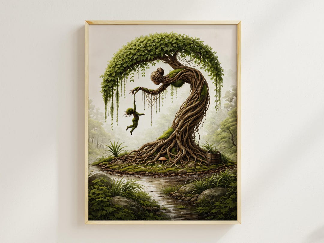 Mother Nature Tree of Life Art, Feminine Tree, Nurturing Energy Print ...