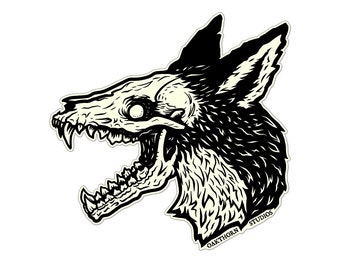 Glow in the Dark Plague Fox Vinyl Sticker