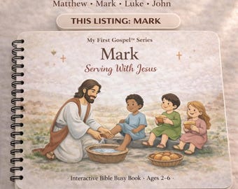 Gospel of Mark Busy Book | Christian Toddler Bible Activity Book | Bible Story Learning Binder | Montessori Faith-Based Preschool Curriculum