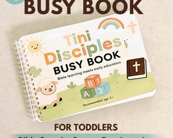 Christian Busy Book for Toddlers, Bible Learning Quiet Book, Faith-Based Montessori Toy Ages 2–5 | Sunday school | Quiet bag | Church bag