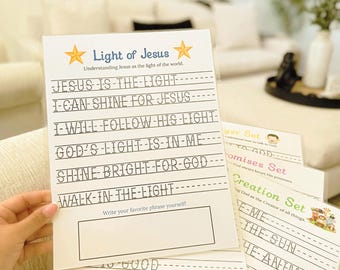Faith-Filled Tracing Boards: Scripture & Affirmations, Set of 8 | Word Trace | Faith base writing