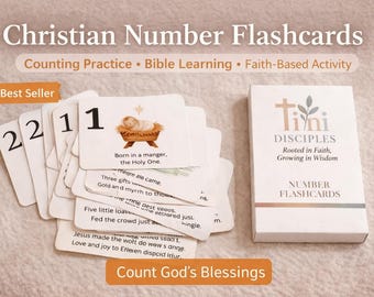 Faith-Based Number Cards for Kids 1–20 | Christian Counting Flashcards | Toddler Preschool Math Learning