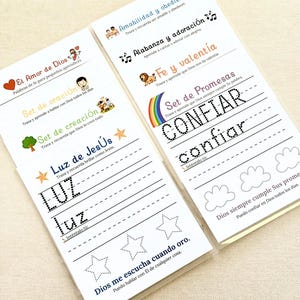 Spanish Christian Tracing Boards • 1-Word Worksheets • Faith-Based Preschool Learning • Printable Writing Practice in Spanish
