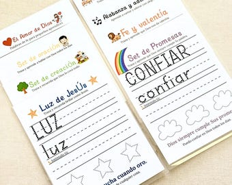 Spanish Christian Tracing Worksheets • Faith-Based Handwriting Practice (PDF)