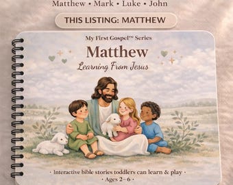 Matthew Gospel Busy Book for Toddlers | Interactive Bible Activity Book Ages 2–6 | Christian Quiet Book | Sunday School Toddler Curriculum |