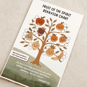 Fruit of the Spirit Behavior Chart | Homeschool | Faith Base | English + Spanish Options