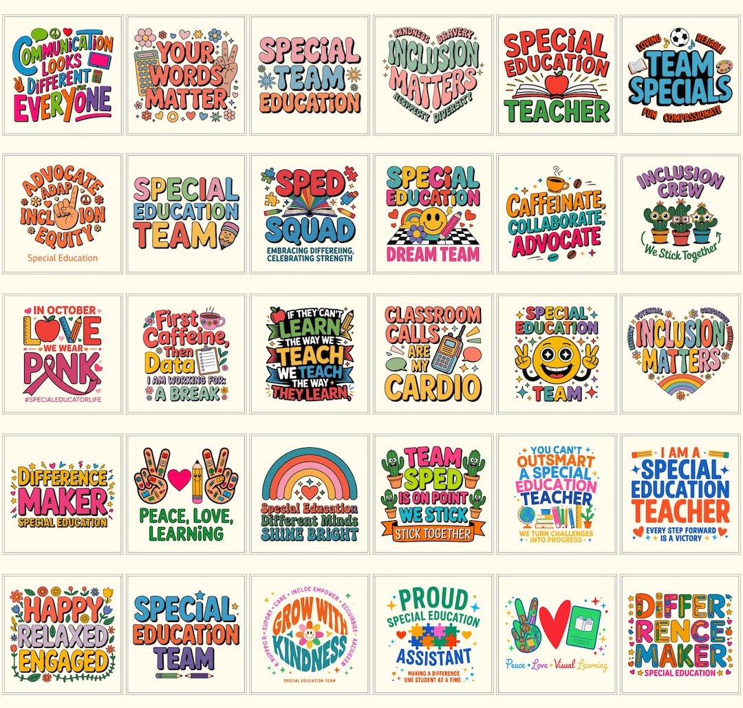 Education PNG Bundle | SPED Instructor Graphics | IEP Classroom Design ...
