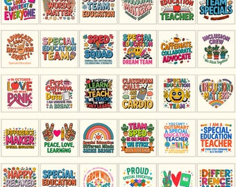 Education PNG Bundle | SPED Instructor Graphics | IEP Classroom Design | Choose Include | Digital Download